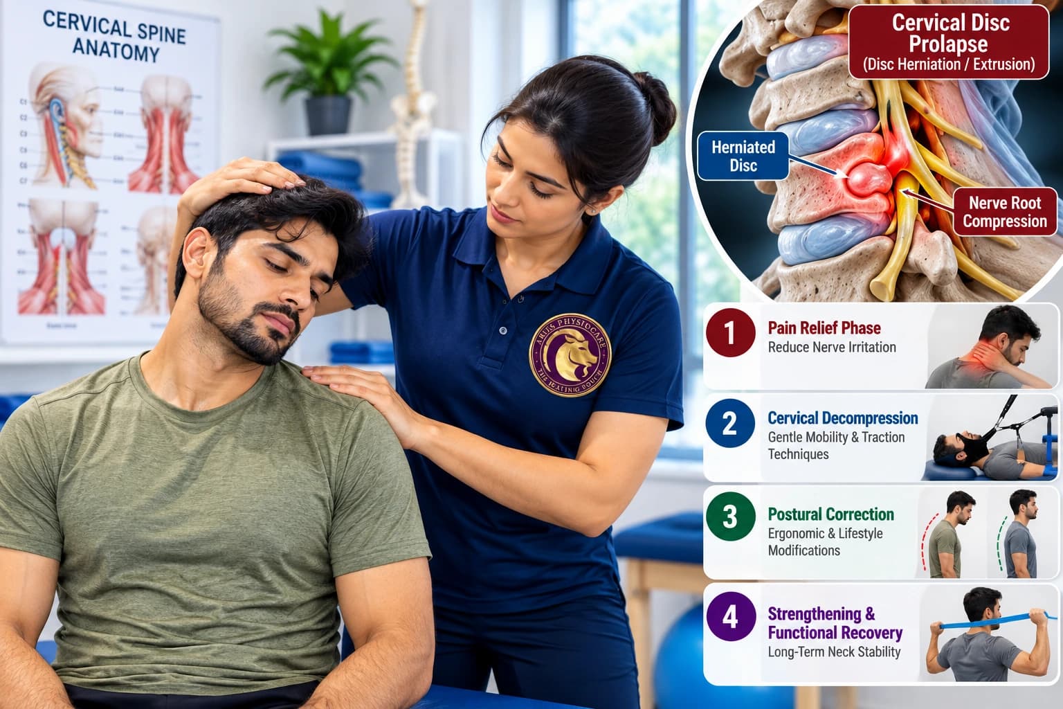 Non-surgical cervical disc prolapse decompression and directional preference exercises with an Aries PhysioCare expert.