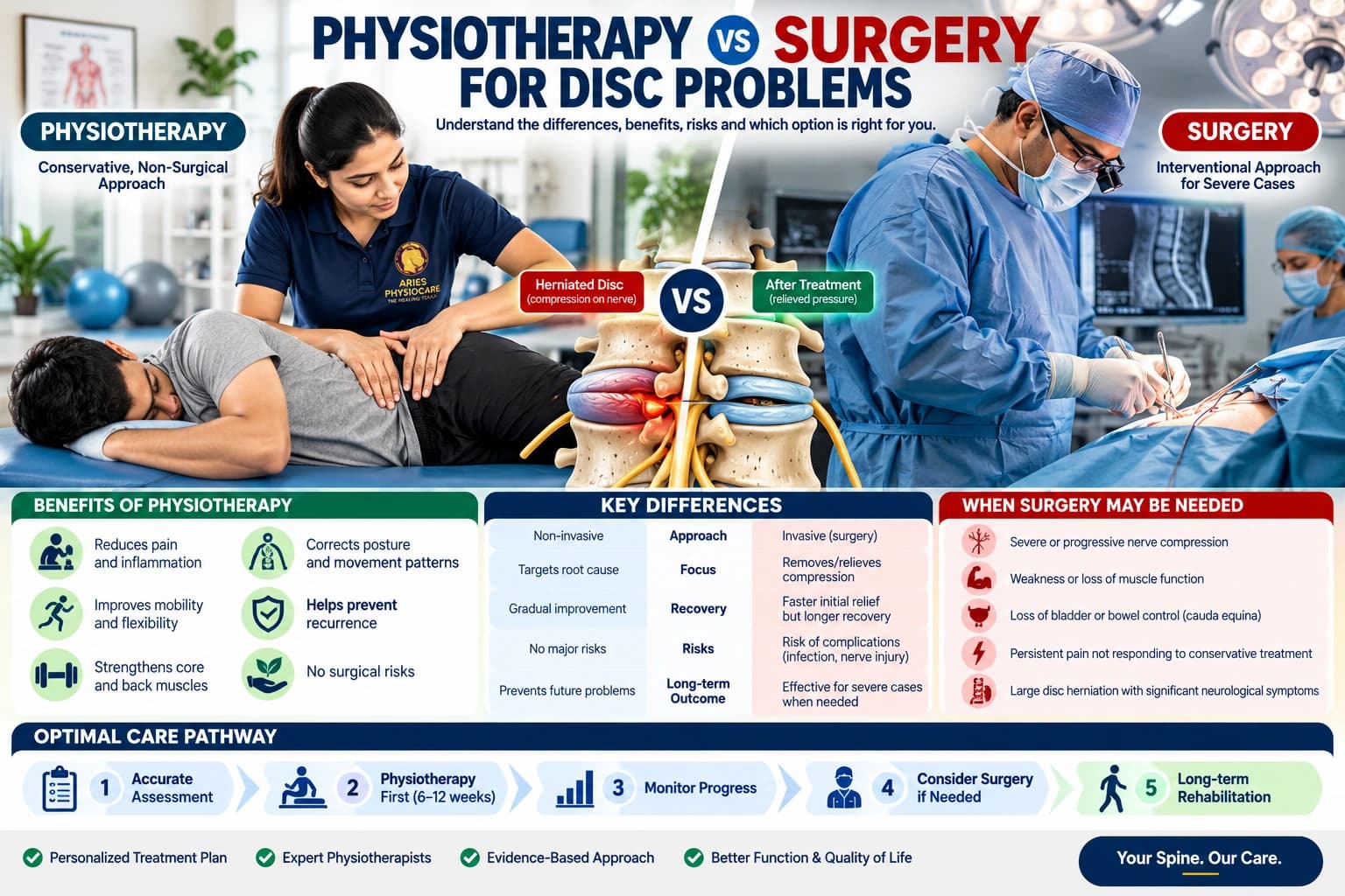 Evidence-based conservative spine care and disc restoration guided by an Aries PhysioCare physiotherapist.