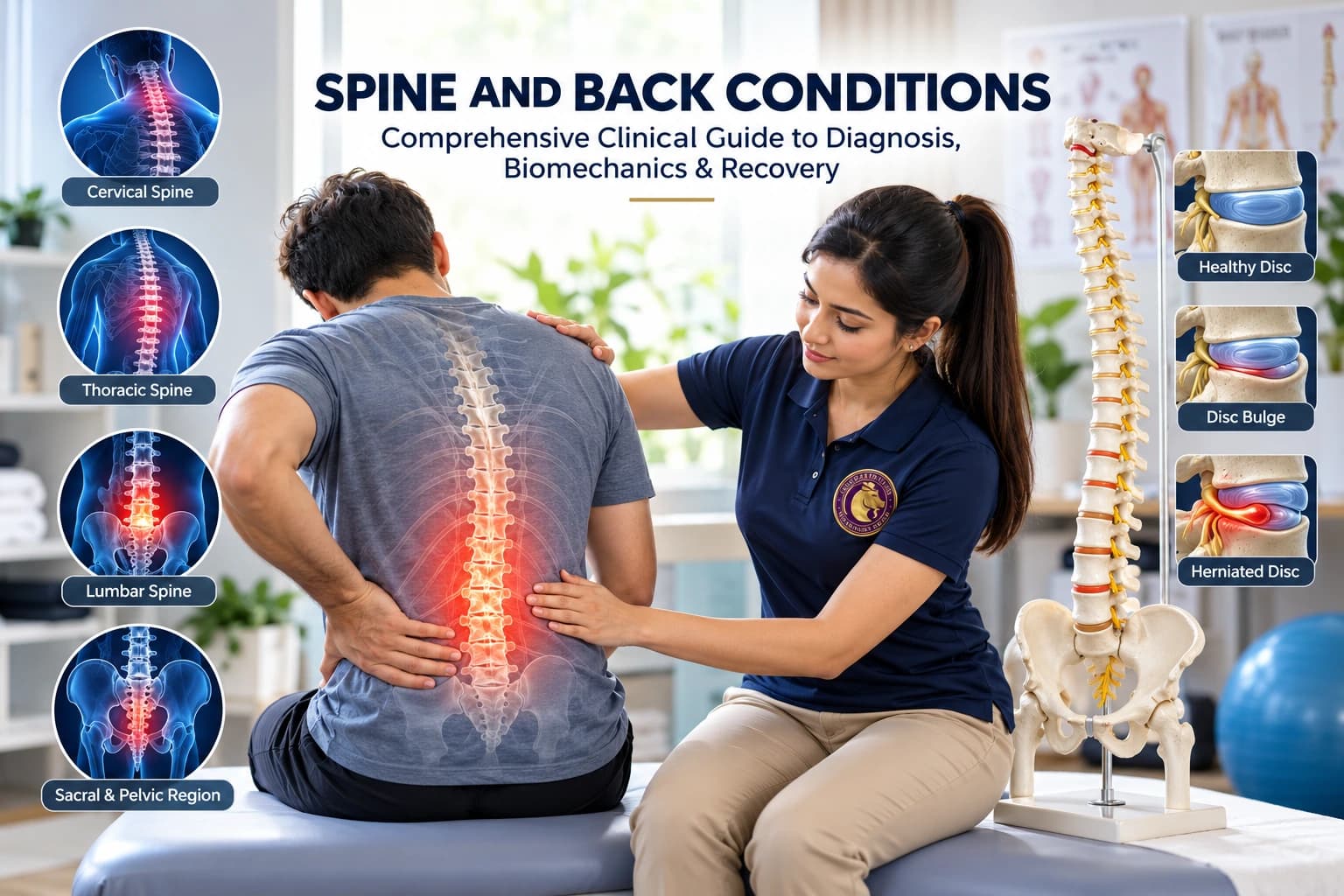 Aries PhysioCare physiotherapist conducting comprehensive spinal mobility and mechanical diagnosis on an adult patient.