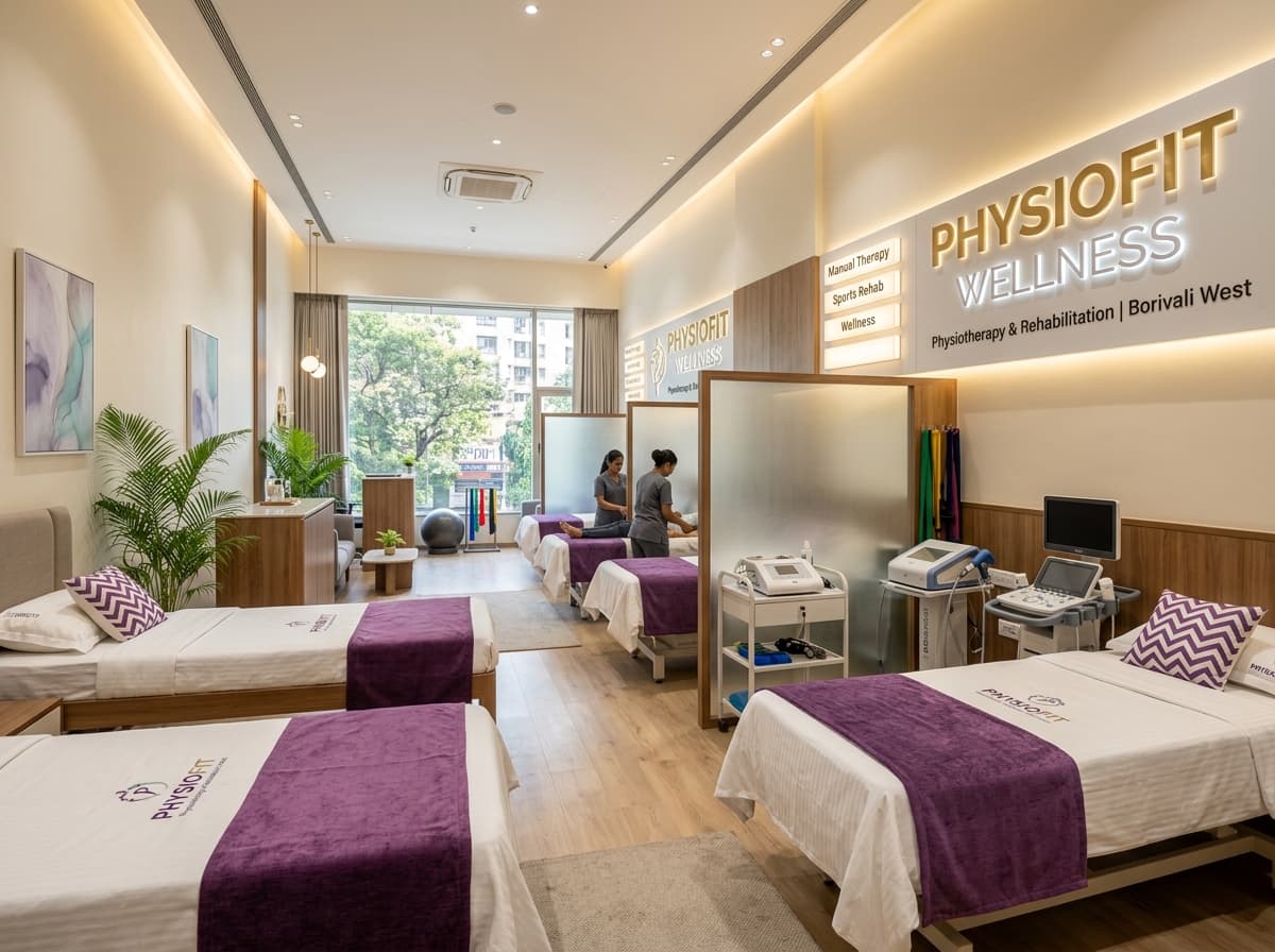 Aries PhysioCare Borivali West Clinic Interior & Treatment Beds