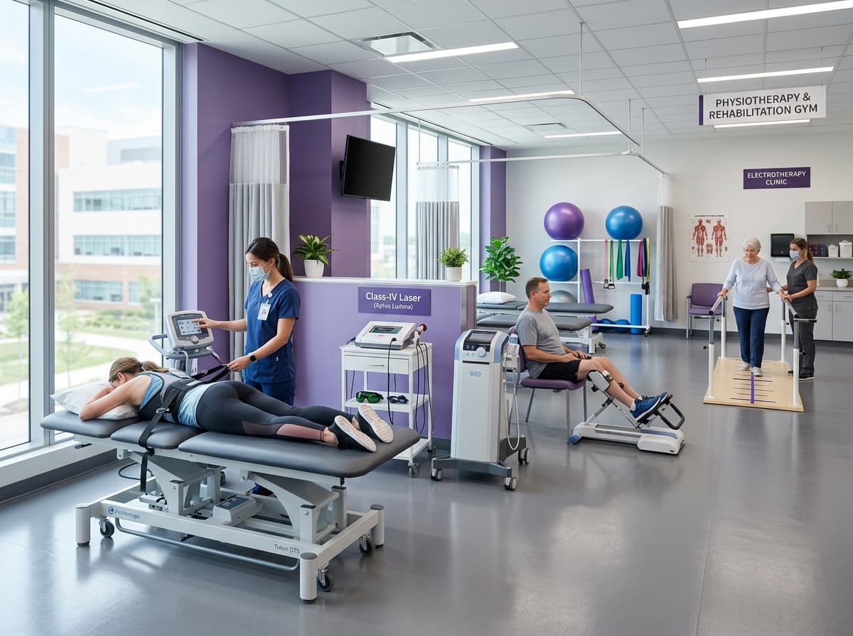 Modern Physiotherapy Rehabilitation Gym & Hospital-Grade Equipment